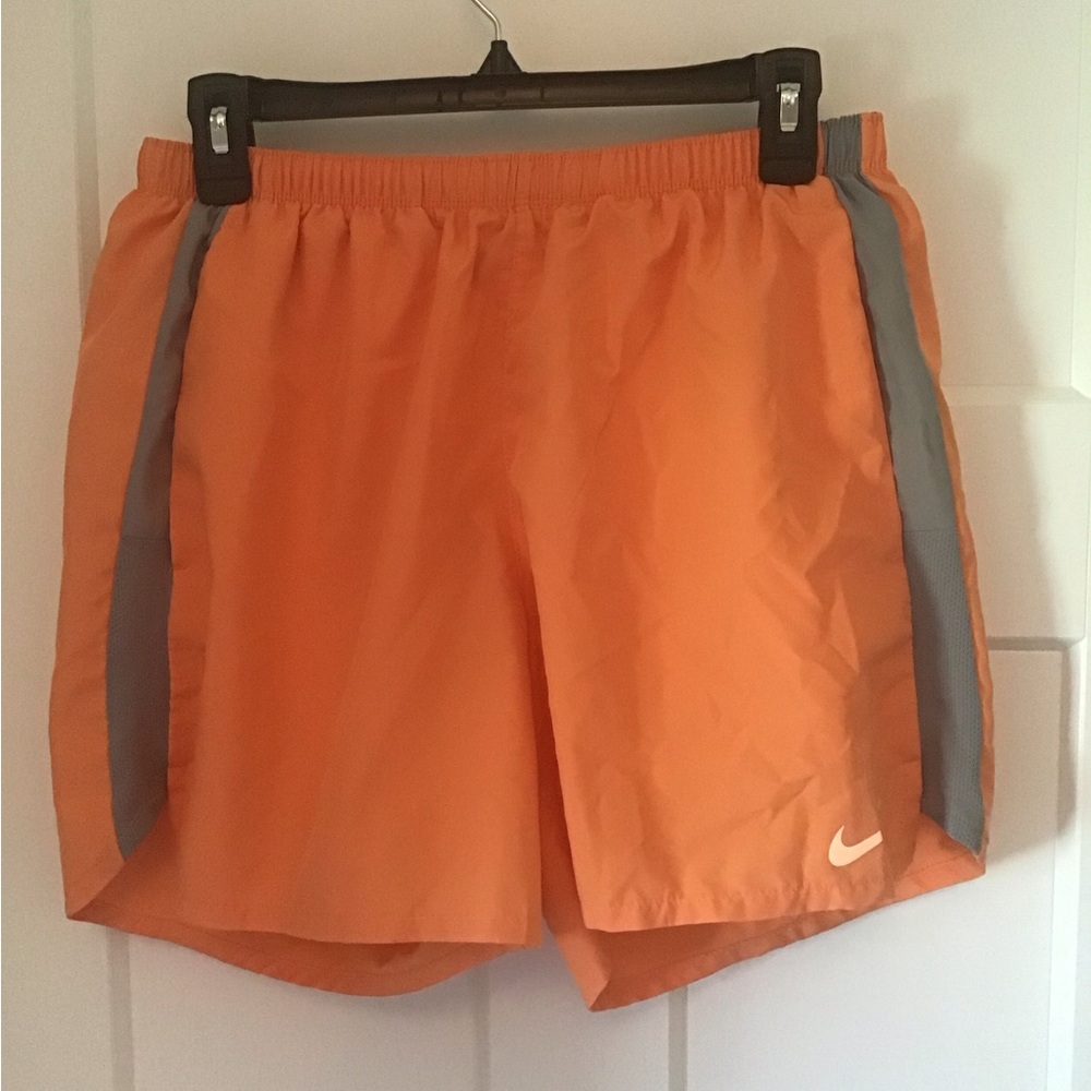 Nike Men's Athletic Shorts - Orange and Gray